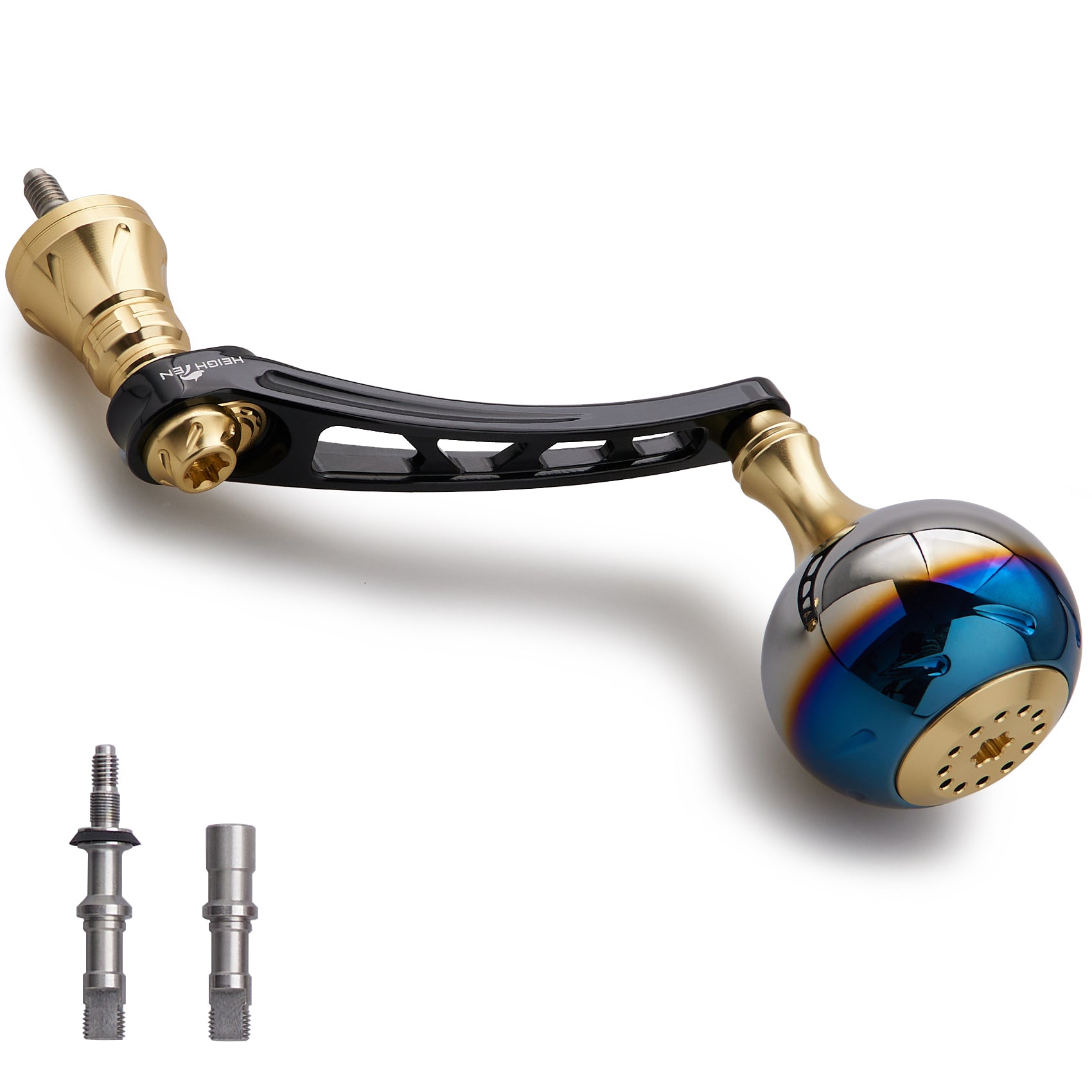 HEIGHTEN 65-70mm可変 リール ハンドル 38mm ノブ搭載 シマノ(Shimano) ダイワ(Daiwa) 通用 スピニングリール 用 Aurora Series