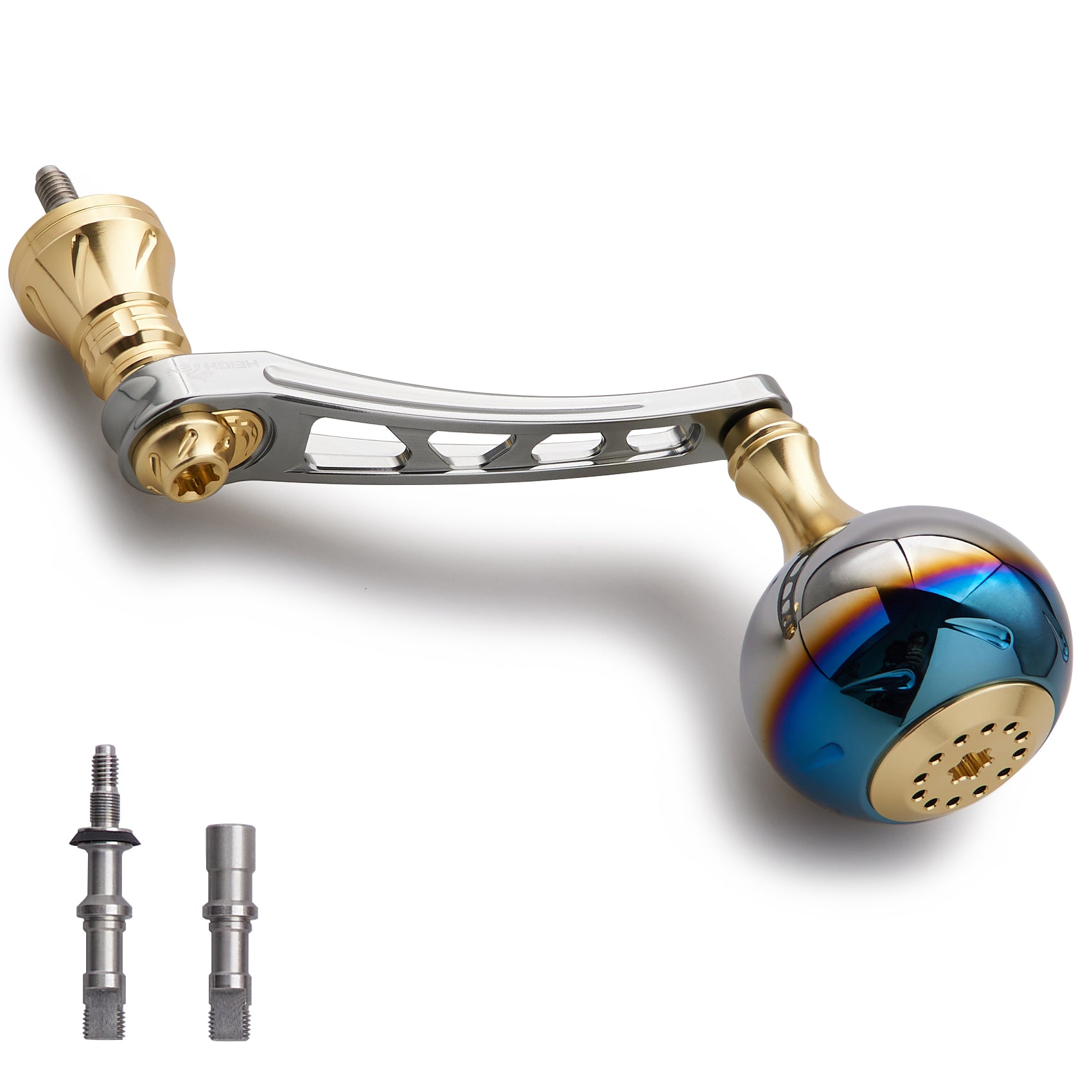 HEIGHTEN 65-70mm可変 リール ハンドル 38mm ノブ搭載 シマノ(Shimano) ダイワ(Daiwa) 通用 スピニングリール 用 Aurora Series