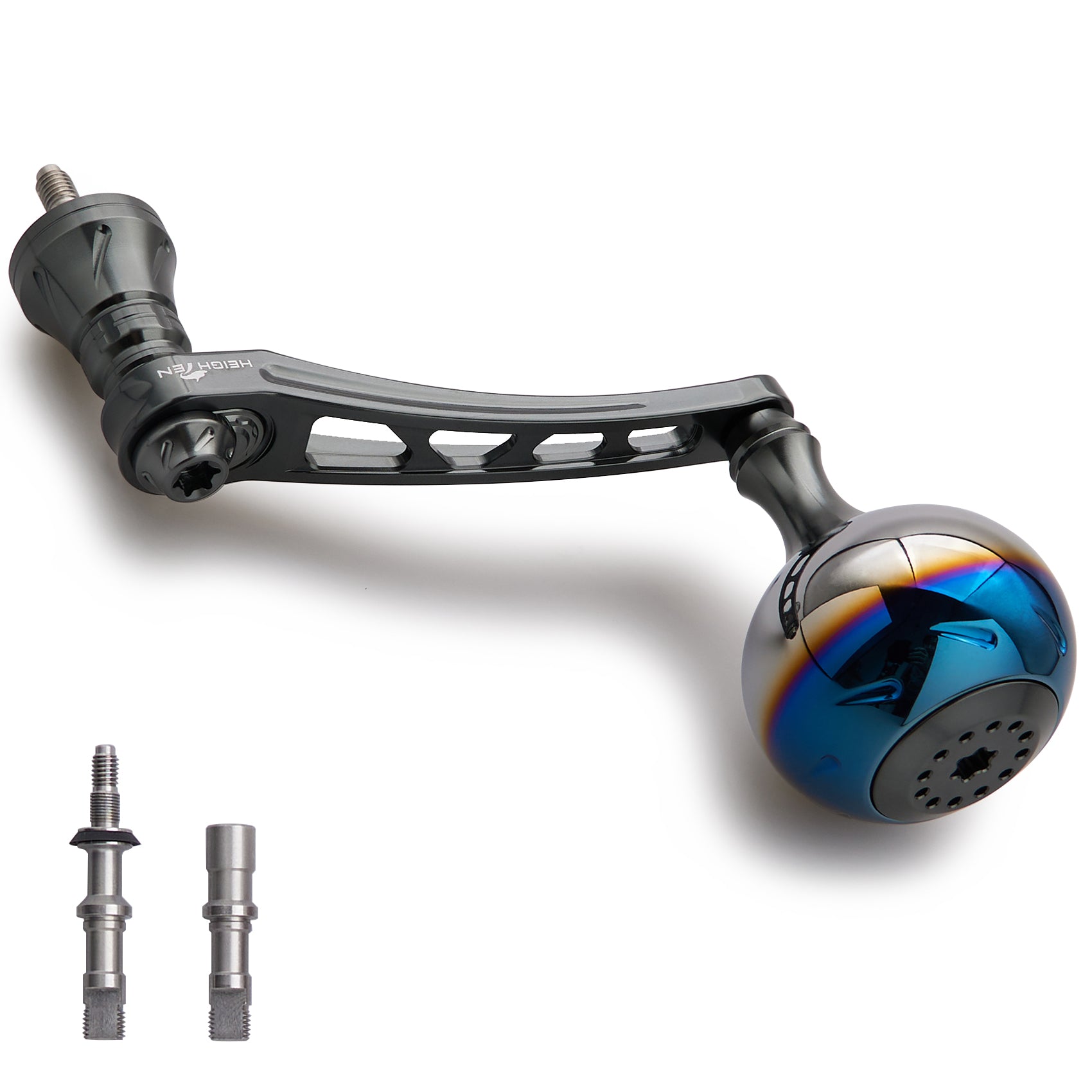 HEIGHTEN 65-70mm可変 リール ハンドル 38mm ノブ搭載 シマノ(Shimano) ダイワ(Daiwa) 通用 スピニングリール 用 Aurora Series