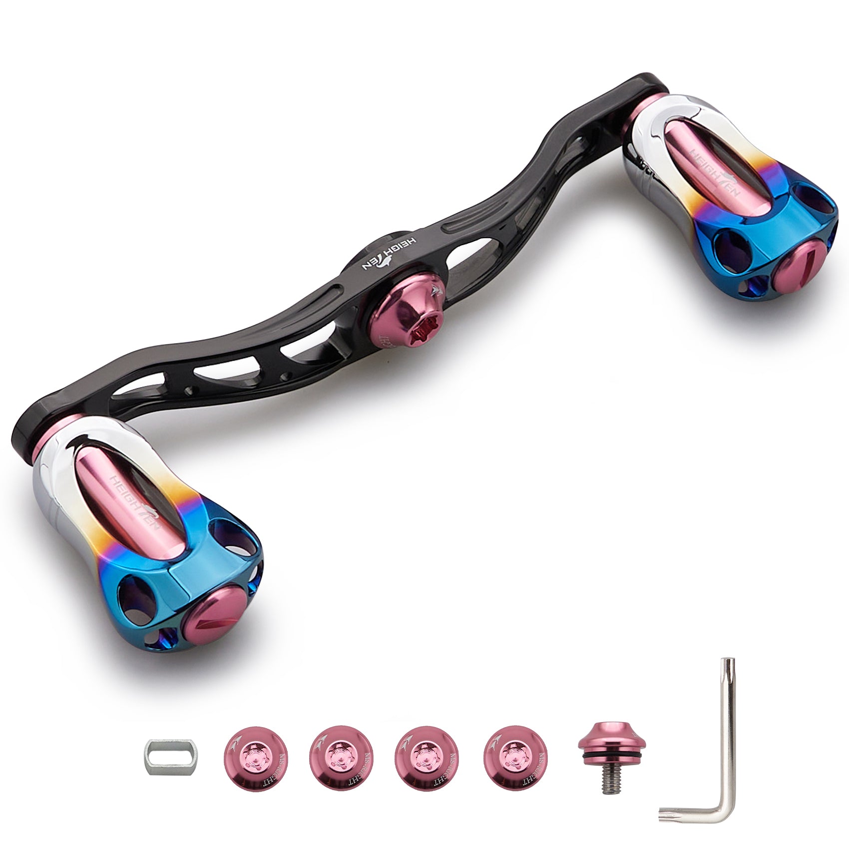 HEIGHTEN 90/105/115mm リール ハンドル 22mm ノブ搭載 シマノ(SHIMANO) ダイワ(DAIWA) アブ(Abu) 通用 ベイトリール 用 Aurora Series