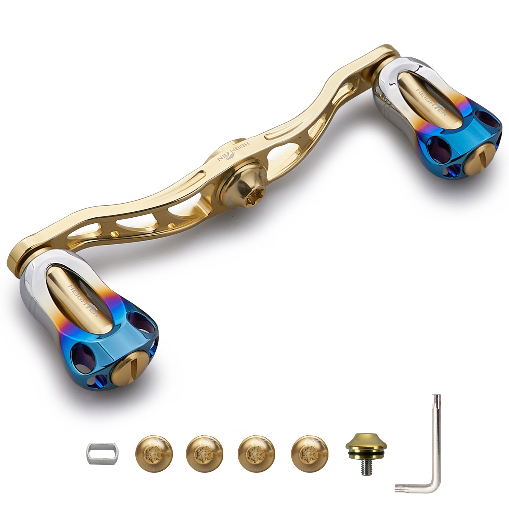 HEIGHTEN 90/105/115mm リール ハンドル 22mm ノブ搭載 シマノ(SHIMANO) ダイワ(DAIWA) アブ(Abu) 通用 ベイトリール 用 Aurora Series