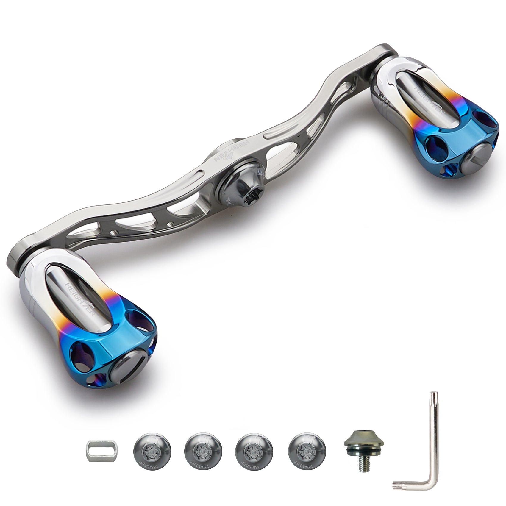 HEIGHTEN 90/105/115mm リール ハンドル 22mm ノブ搭載 シマノ(SHIMANO) ダイワ(DAIWA) アブ(Abu) 通用 ベイトリール 用 Aurora Series