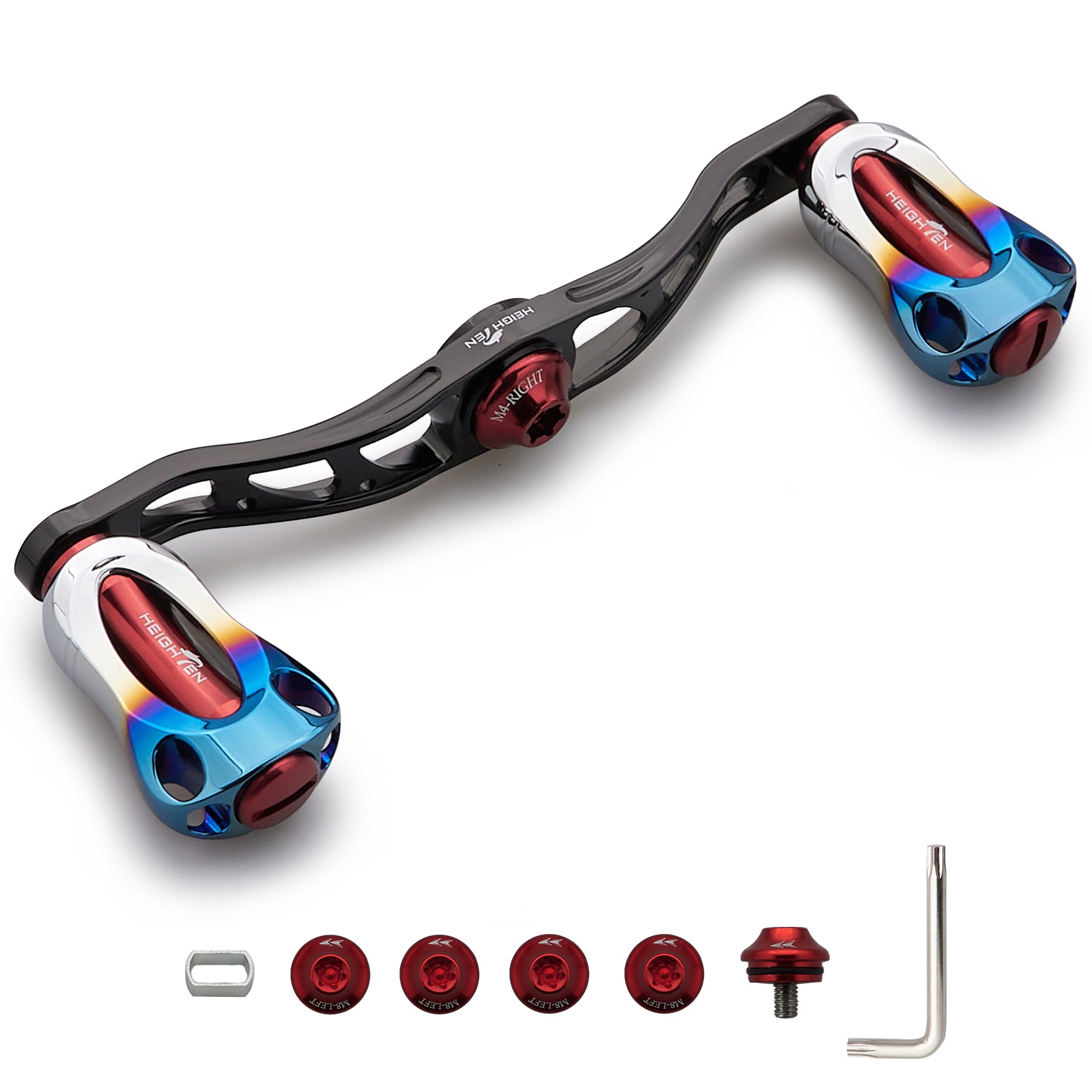HEIGHTEN 90/105/115mm リール ハンドル 22mm ノブ搭載 シマノ(SHIMANO) ダイワ(DAIWA) アブ(Abu) 通用 ベイトリール 用 Aurora Series