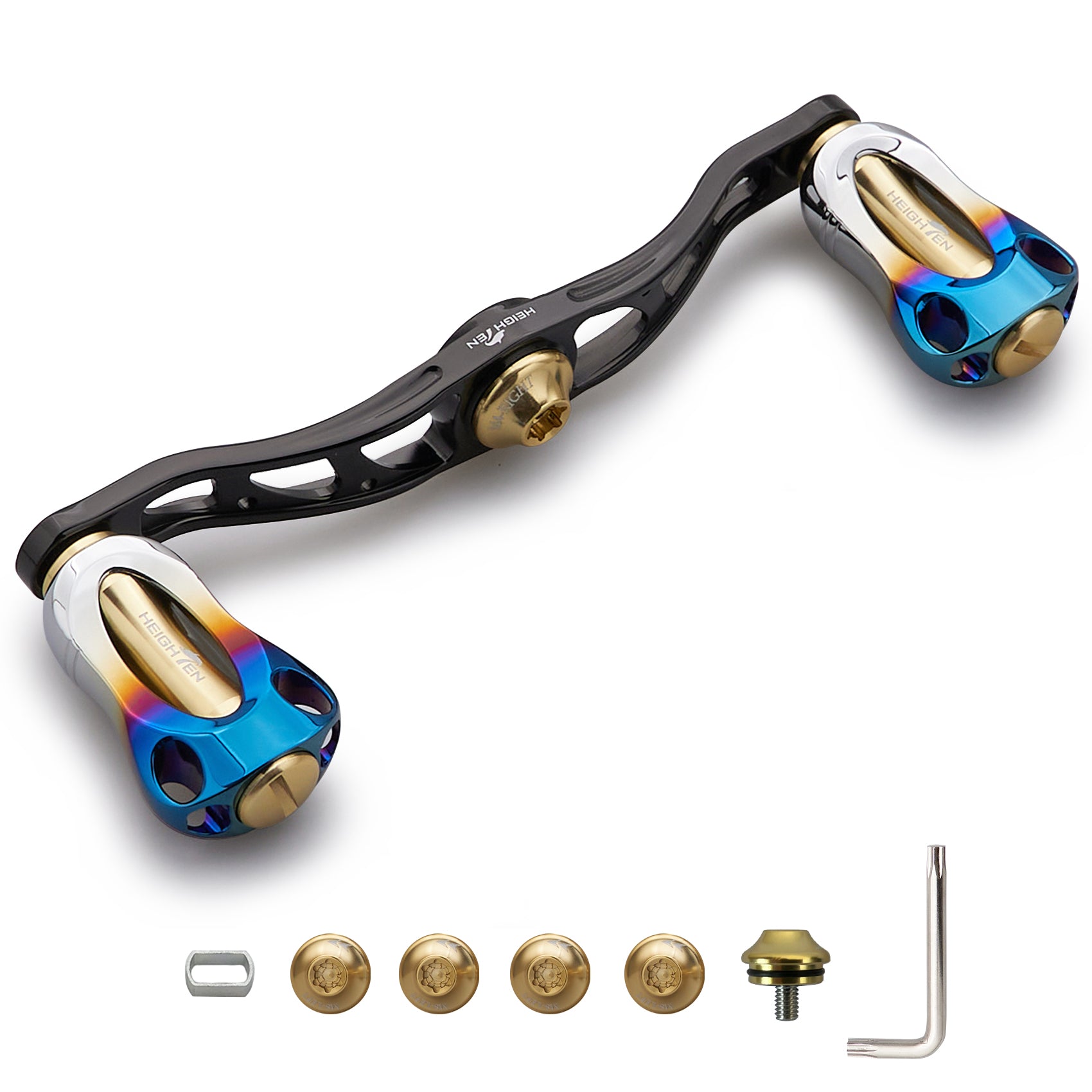 HEIGHTEN 90/105/115mm リール ハンドル 22mm ノブ搭載 シマノ(SHIMANO) ダイワ(DAIWA) アブ(Abu) 通用 ベイトリール 用 Aurora Series