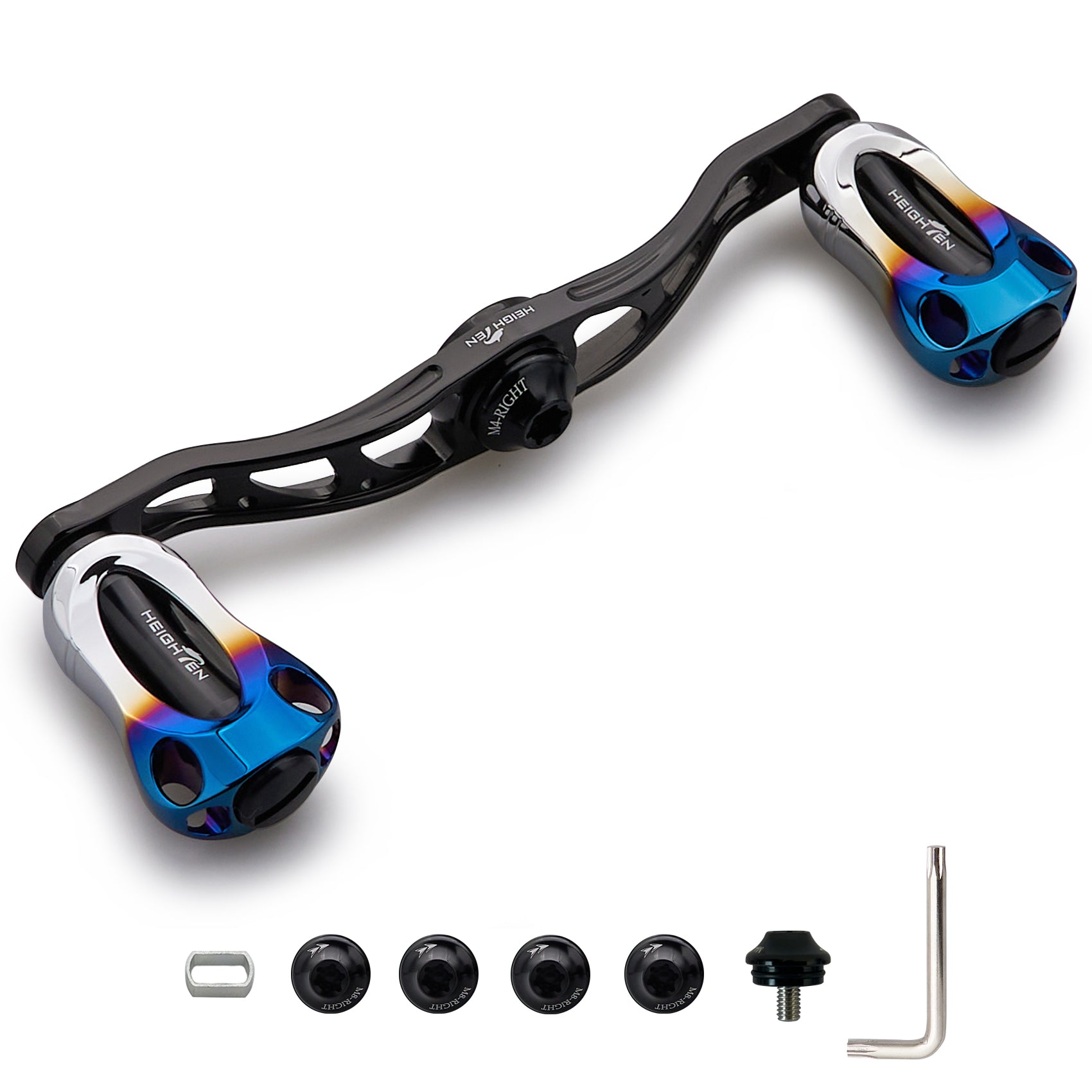 HEIGHTEN 90/105/115mm リール ハンドル 22mm ノブ搭載 シマノ(SHIMANO) ダイワ(DAIWA) アブ(Abu) 通用 ベイトリール 用 Aurora Series