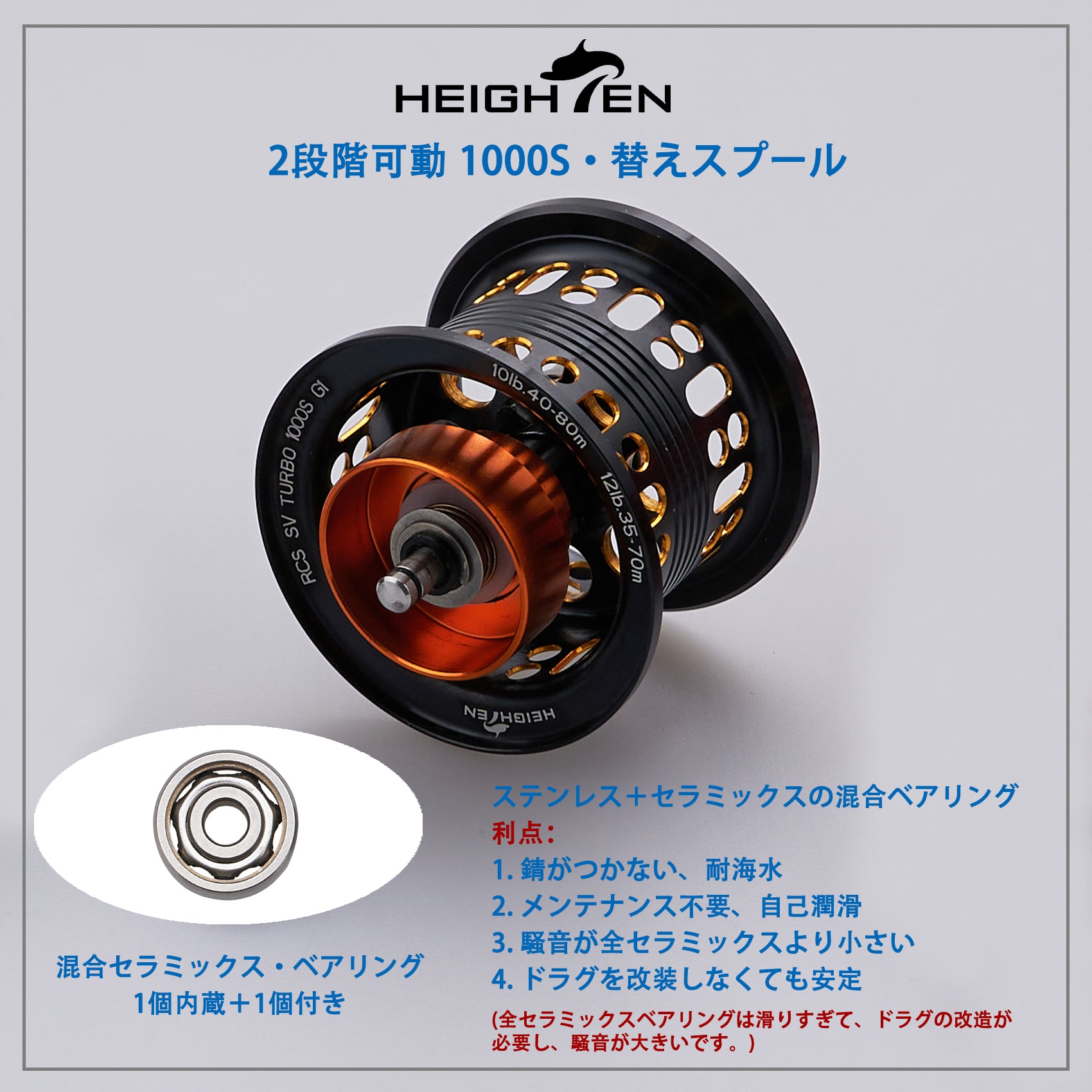 HEIGHTEN リール スプール 1000S 2段階可動 ダイワ(DAIWA) ベイトリール 替えスプール