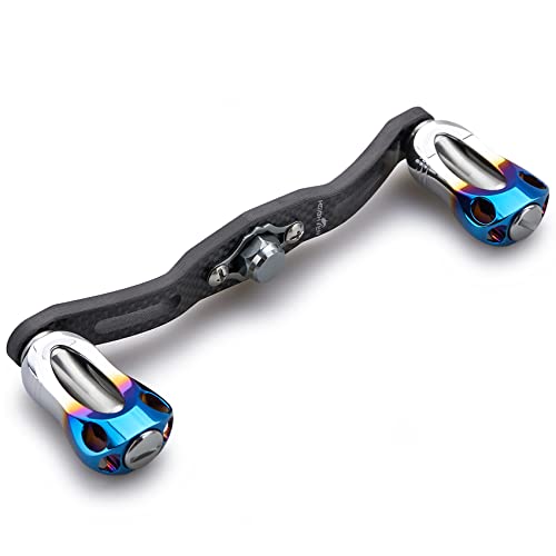 HEIGHTEN 120/110mm リール ハンドル 1.5K炭布 カーボン 22mm ノブ搭載 シマノ(SHIMANO) ダイワ(DAIWA) アブ(Abu) 通用