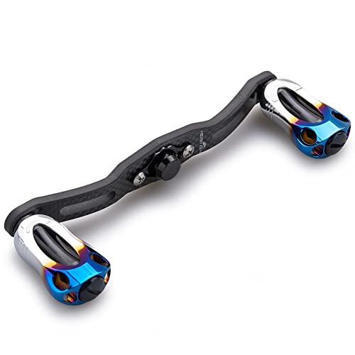 HEIGHTEN 120/110mm リール ハンドル 1.5K炭布 カーボン 22mm ノブ搭載 シマノ(SHIMANO) ダイワ(DAIWA) アブ(Abu) 通用