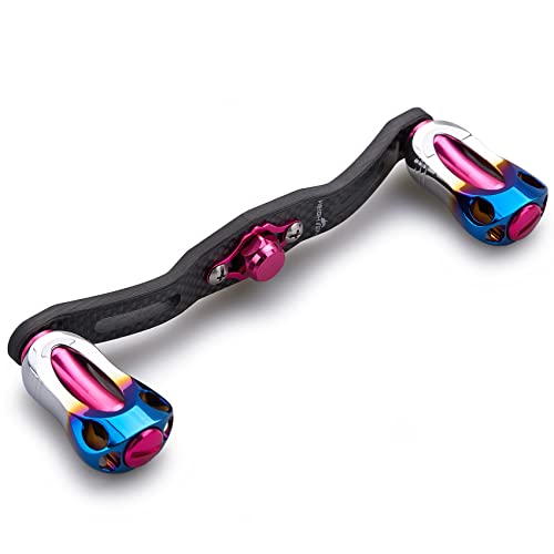 HEIGHTEN 120/110mm リール ハンドル 1.5K炭布 カーボン 22mm ノブ搭載 シマノ(SHIMANO) ダイワ(DAIWA) アブ(Abu) 通用