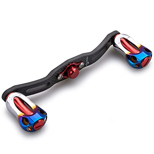 HEIGHTEN 120/110mm リール ハンドル 1.5K炭布 カーボン 22mm ノブ搭載 シマノ(SHIMANO) ダイワ(DAIWA) アブ(Abu) 通用