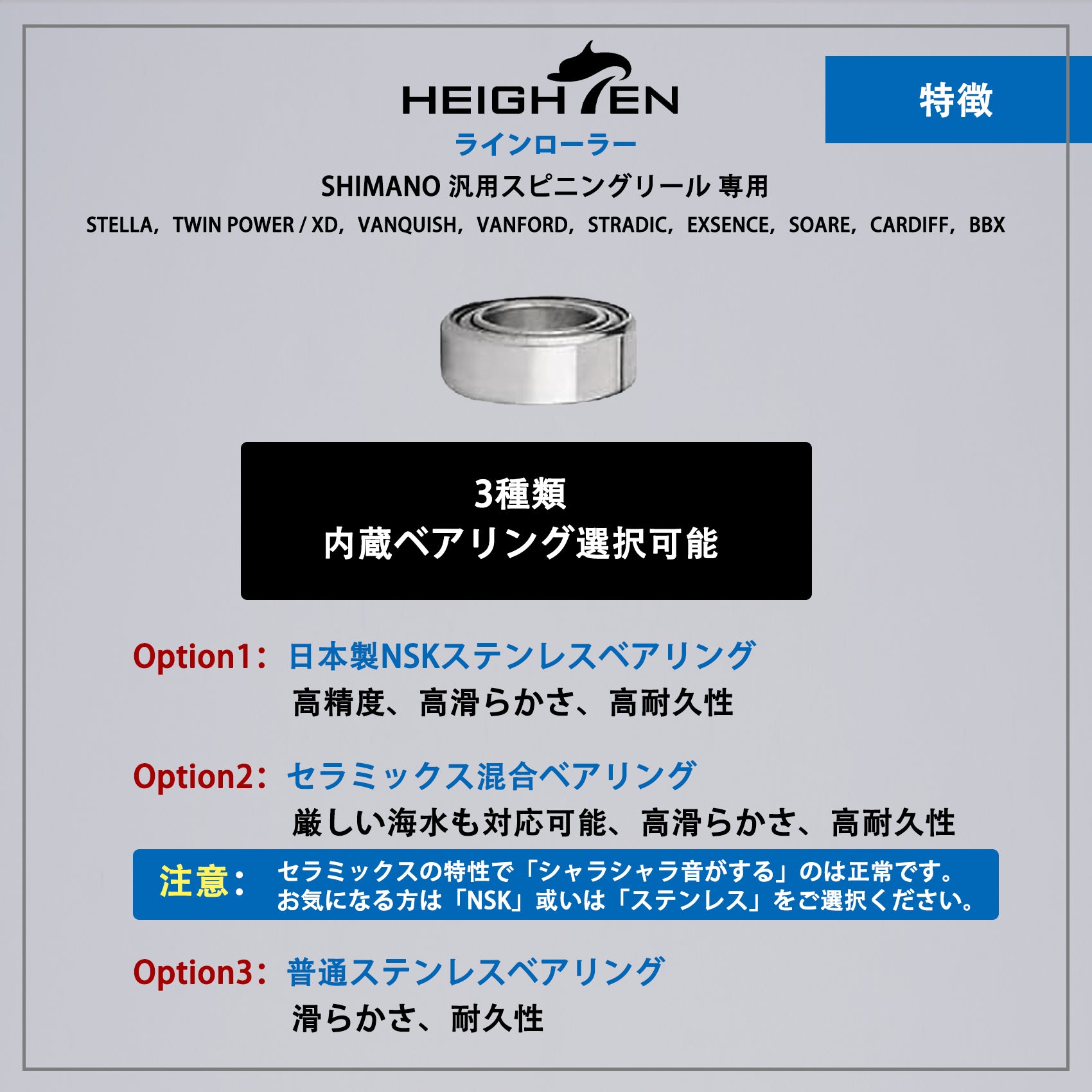 HEIGHTEN ラインローラー チタン製 シマノ スピニングリール 専用