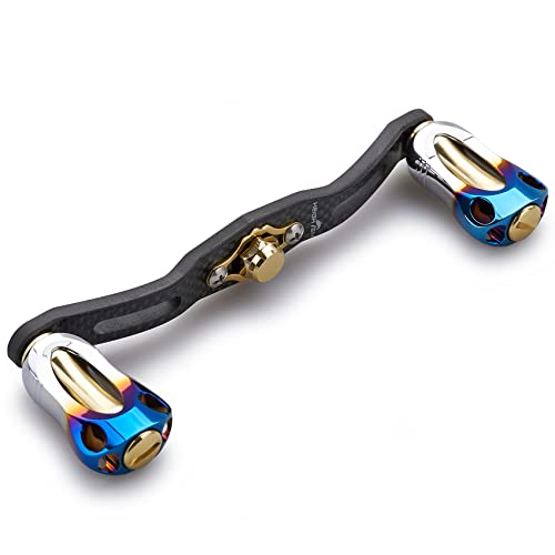 HEIGHTEN 120/110mm リール ハンドル 1.5K炭布 カーボン 22mm ノブ搭載 シマノ(SHIMANO) ダイワ(DAIWA) アブ(Abu) 通用
