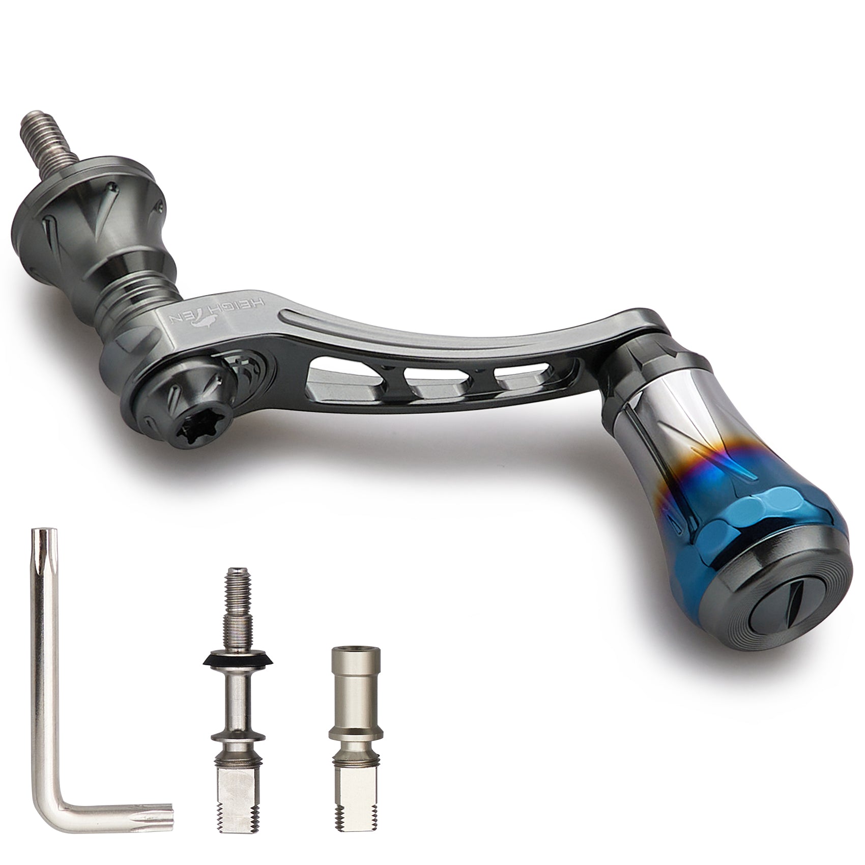 HEIGHTEN 45-50mm可変 リール ハンドル 6.8g 20mm 焼き色アルミ ノブ