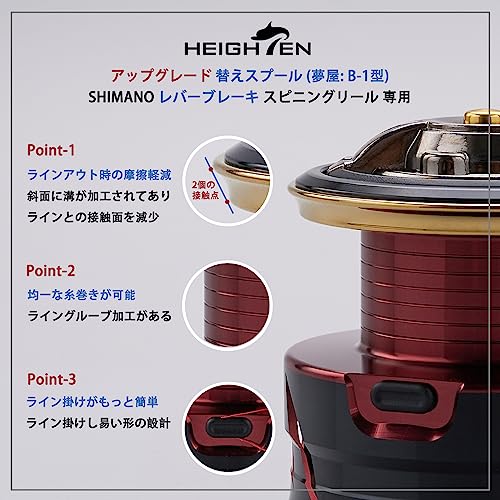 HEIGHTEN リール スプール シマノ レバーブレーキ スピニングリール 替えスプール BB-X テクニウム ファイアブラッド ハイパーフォース デスピナ ラリッサ