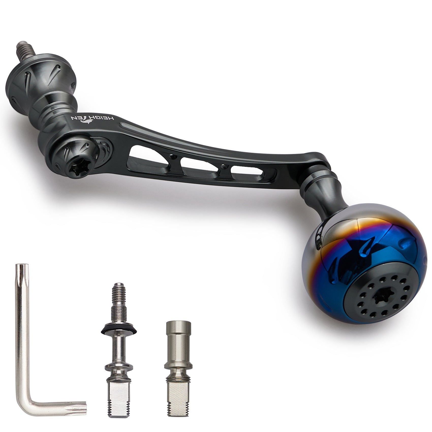 HEIGHTEN 55-60mm可変 リール ハンドル 30mm ハンドルノブ 搭載 ダイワ(DAIWA) シマノ(SHIMANO) 通用 スピニングリール 用 Aurora Series