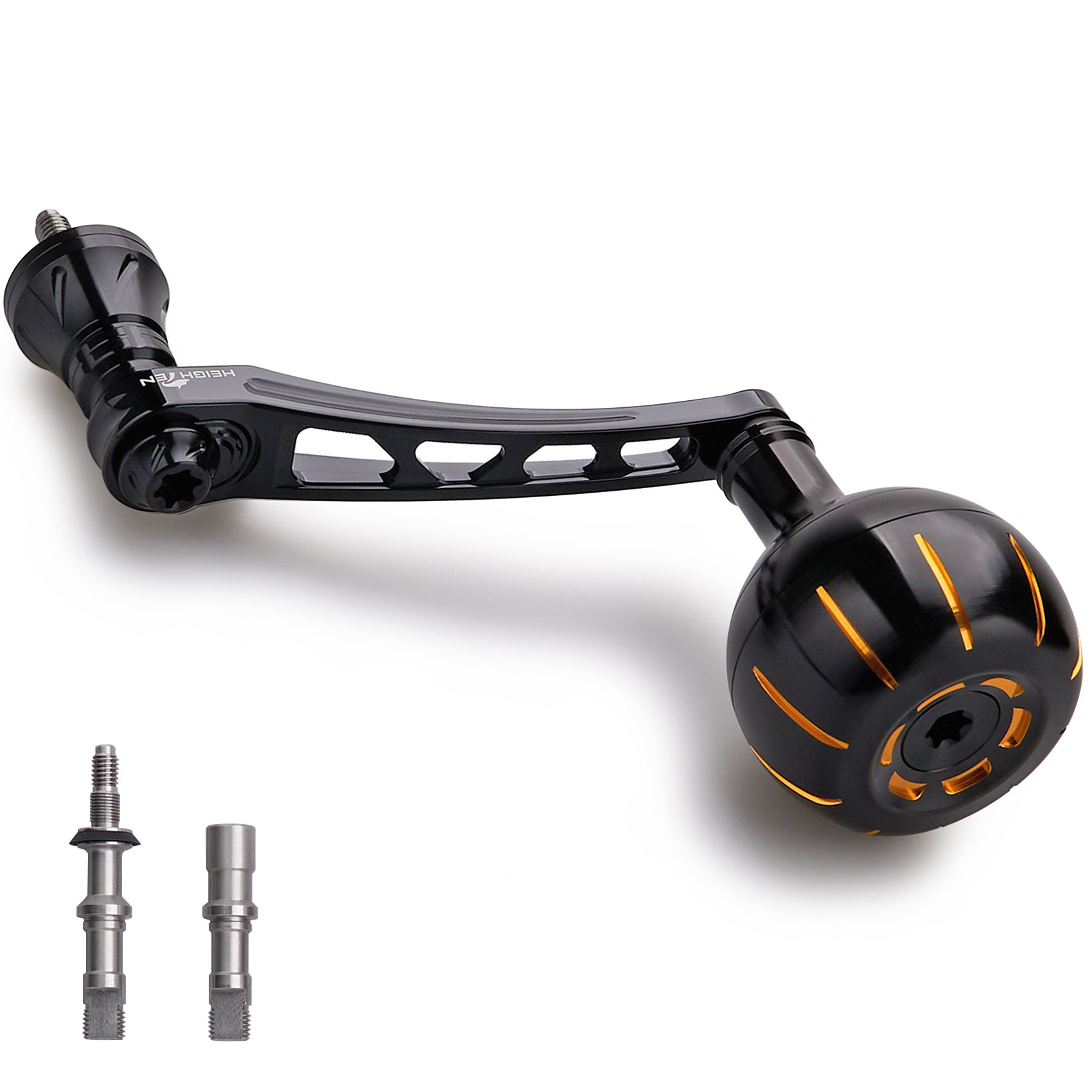 HEIGHTEN 65-70mm可変 リール ハンドル 38mm/42mm ノブ搭載 シマノ ダイワ 通用 スピニングリール 用 Chrysant Series