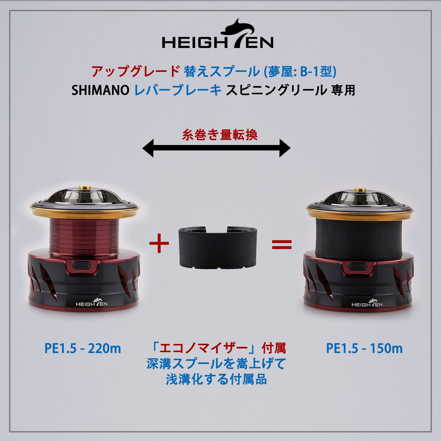 HEIGHTEN リール スプール シマノ レバーブレーキ スピニングリール 替えスプール BB-X テクニウム ファイアブラッド ハイパーフォース デスピナ ラリッサ