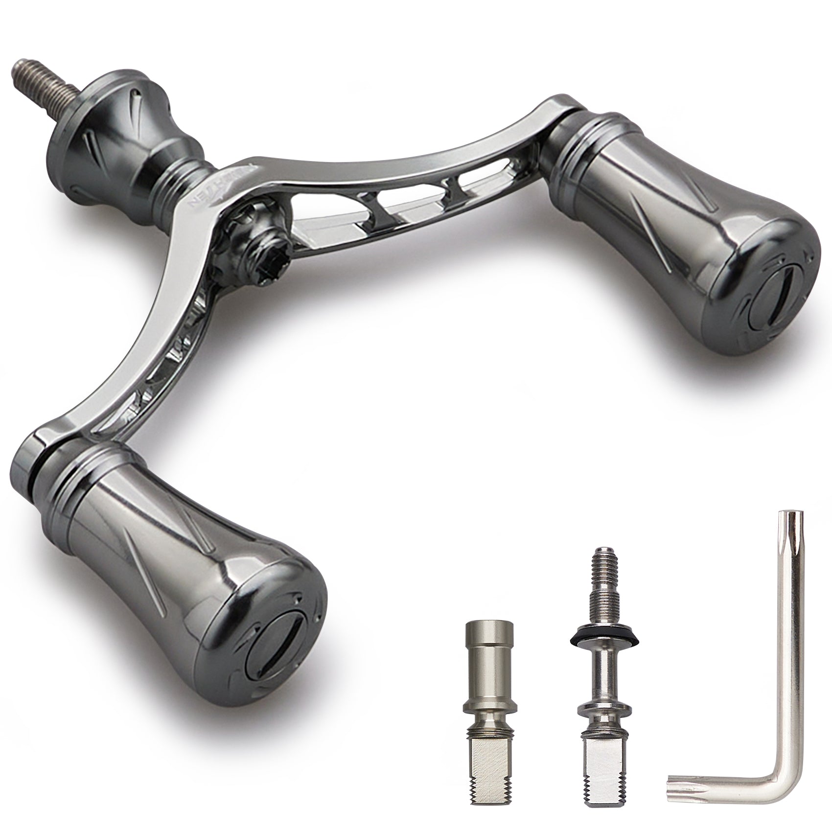 HEIGHTEN 80mm リール ハンドル 19mm ノブ 搭載 シマノ ダイワ 通用 スピニングリール用 New Pillar Series
