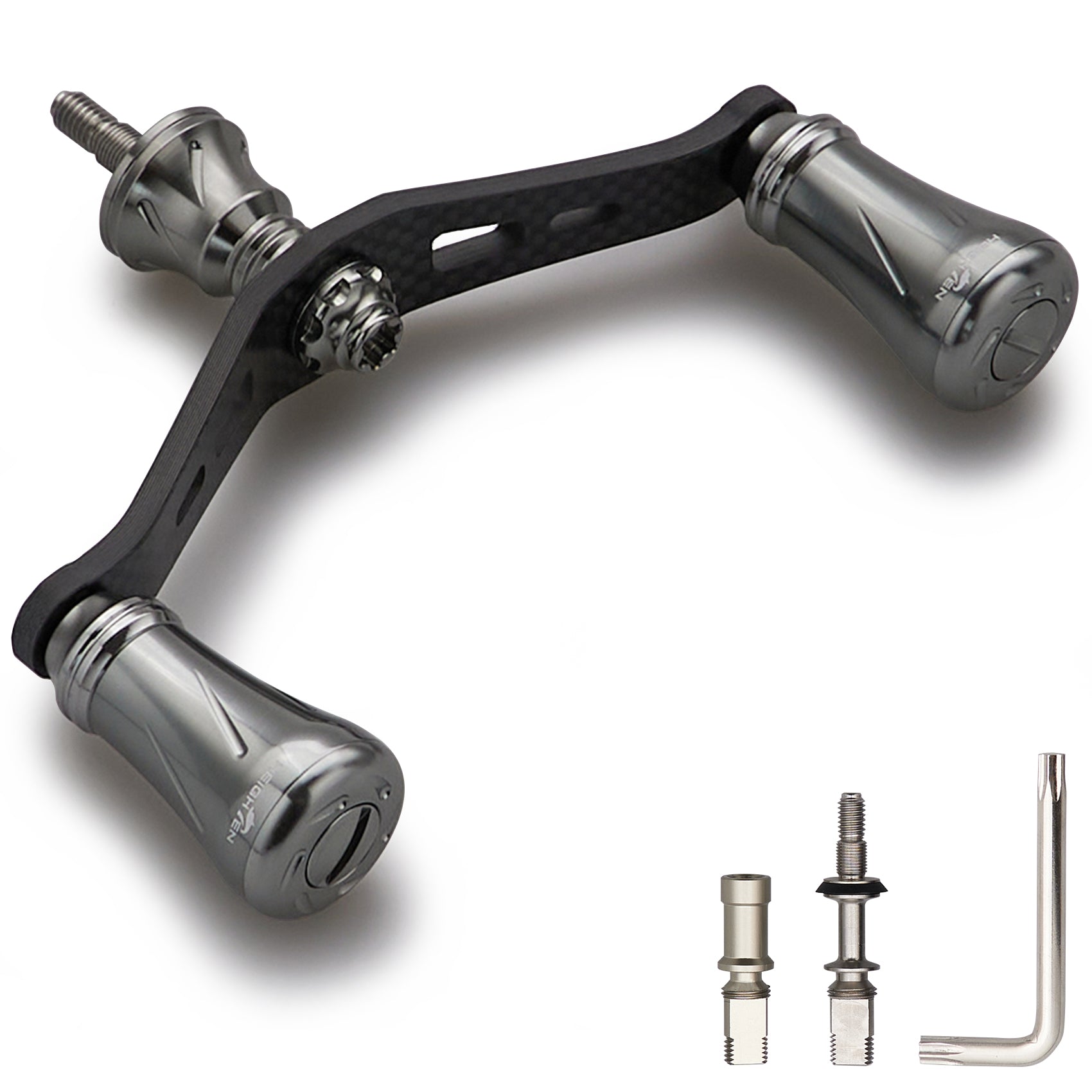 ダイワ用 カーボンハンドル 軸間90mm 3本 HEIGHTEN 90mm リール ハンドル シマノ ダイワ 通用 1.5K炭素布