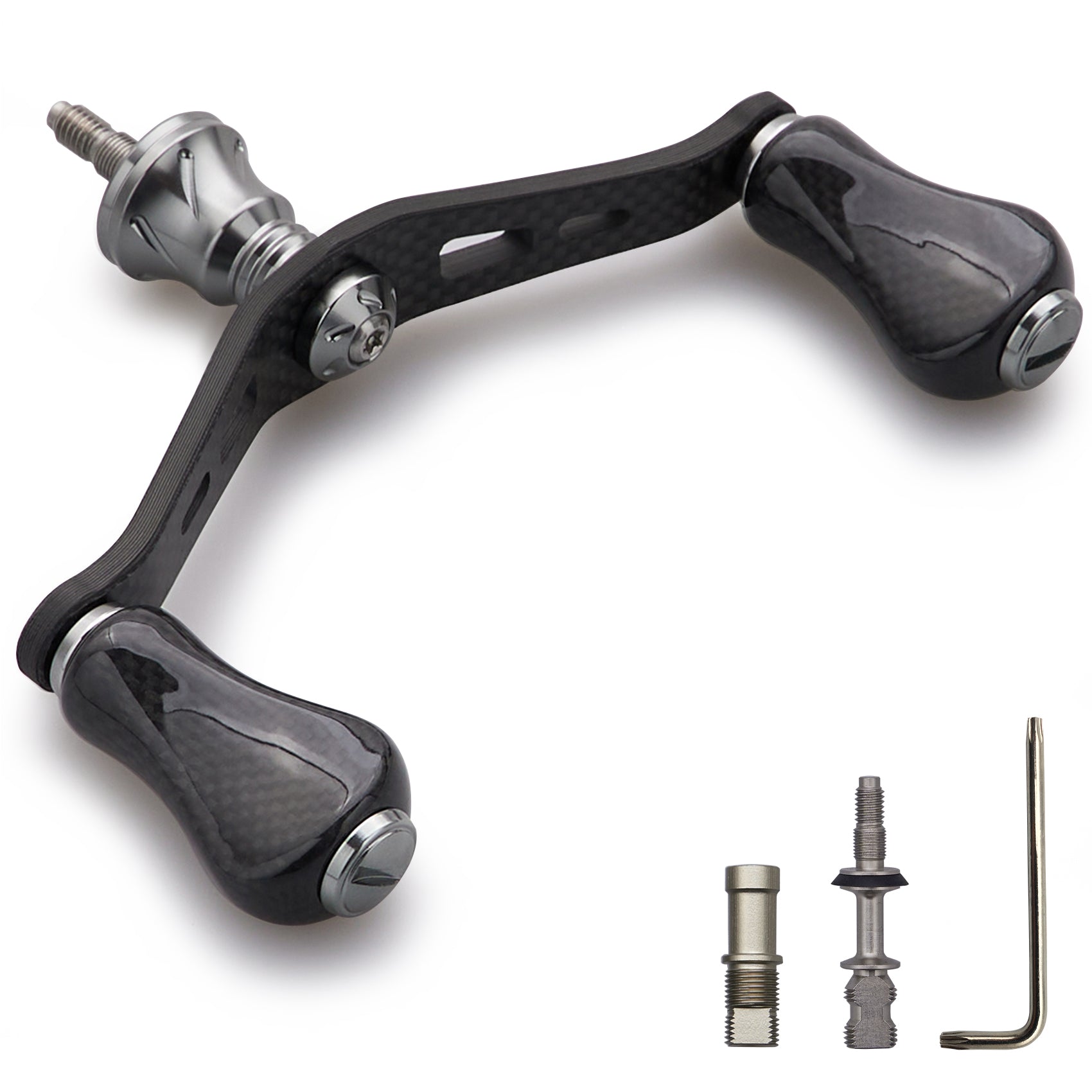 HEIGHTEN 90mm リール ハンドル 20mm カーボン ノブ 搭載 シマノ ダイワ 通用 1.5K カーボン製 ハンドル スピニングリール用 Gourd Series