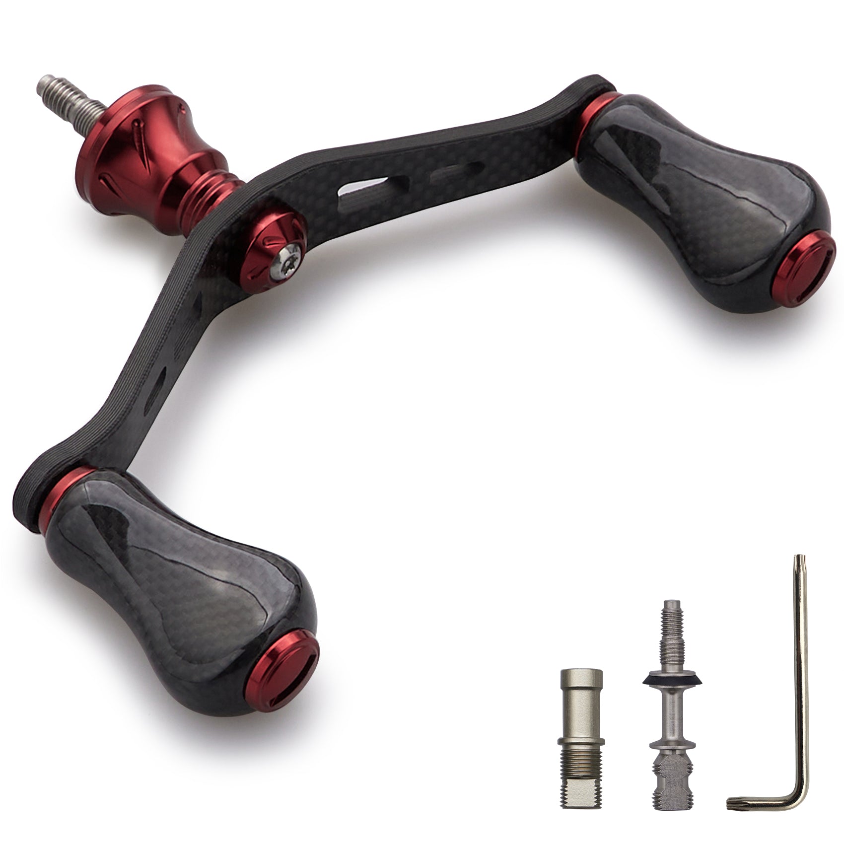HEIGHTEN 90mm リール ハンドル 20mm カーボン ノブ 搭載 シマノ ダイワ 通用 1.5K カーボン製 ハンドル スピニングリール用 Gourd Series