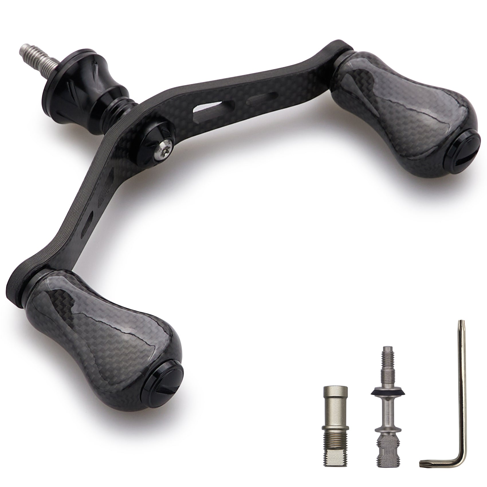 HEIGHTEN 90mm リール ハンドル 20mm カーボン ノブ 搭載 シマノ ダイワ 通用 1.5K カーボン製 ハンドル スピニングリール用 Gourd Series