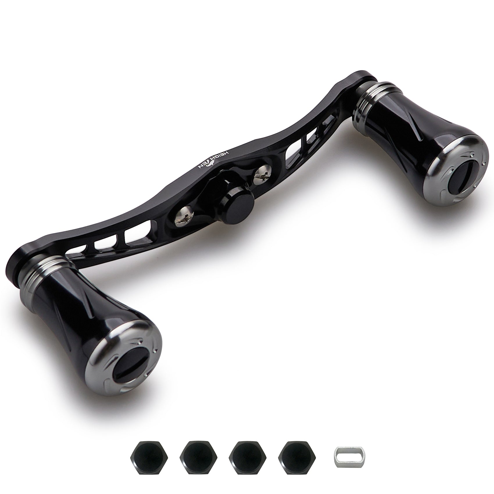HEIGHTEN 92mm リール ハンドル 19mm ノブ搭載 シマノ(SHIMANO) ダイワ(DAIWA) アブ(Abu) 通用 ベイトリール 用 Wing Pillar Series