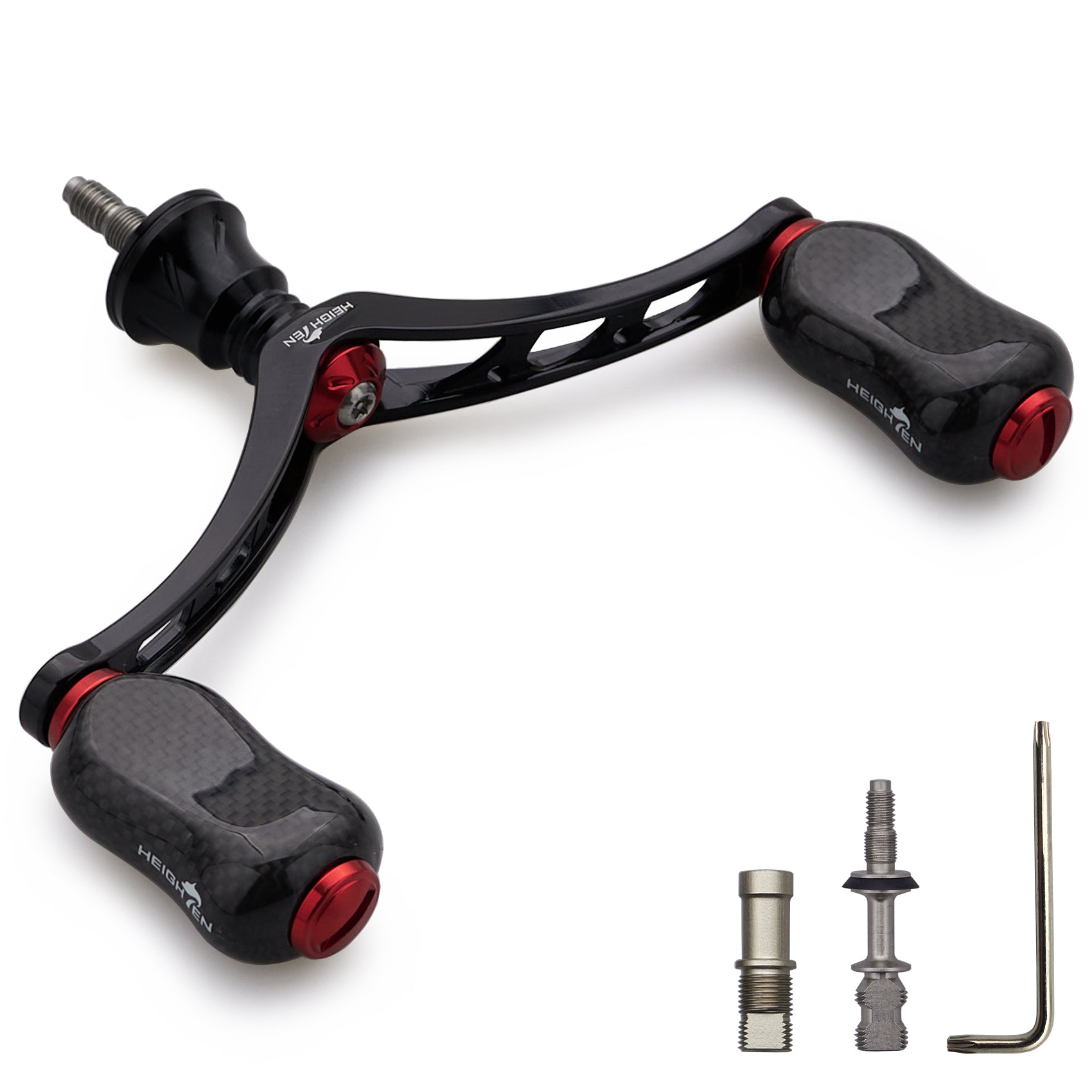 HEIGHTEN 98mm リール ハンドル 21mm カーボン ノブ 搭載 シマノ ダイワ 通用 スピニングリール用 Gourd Series