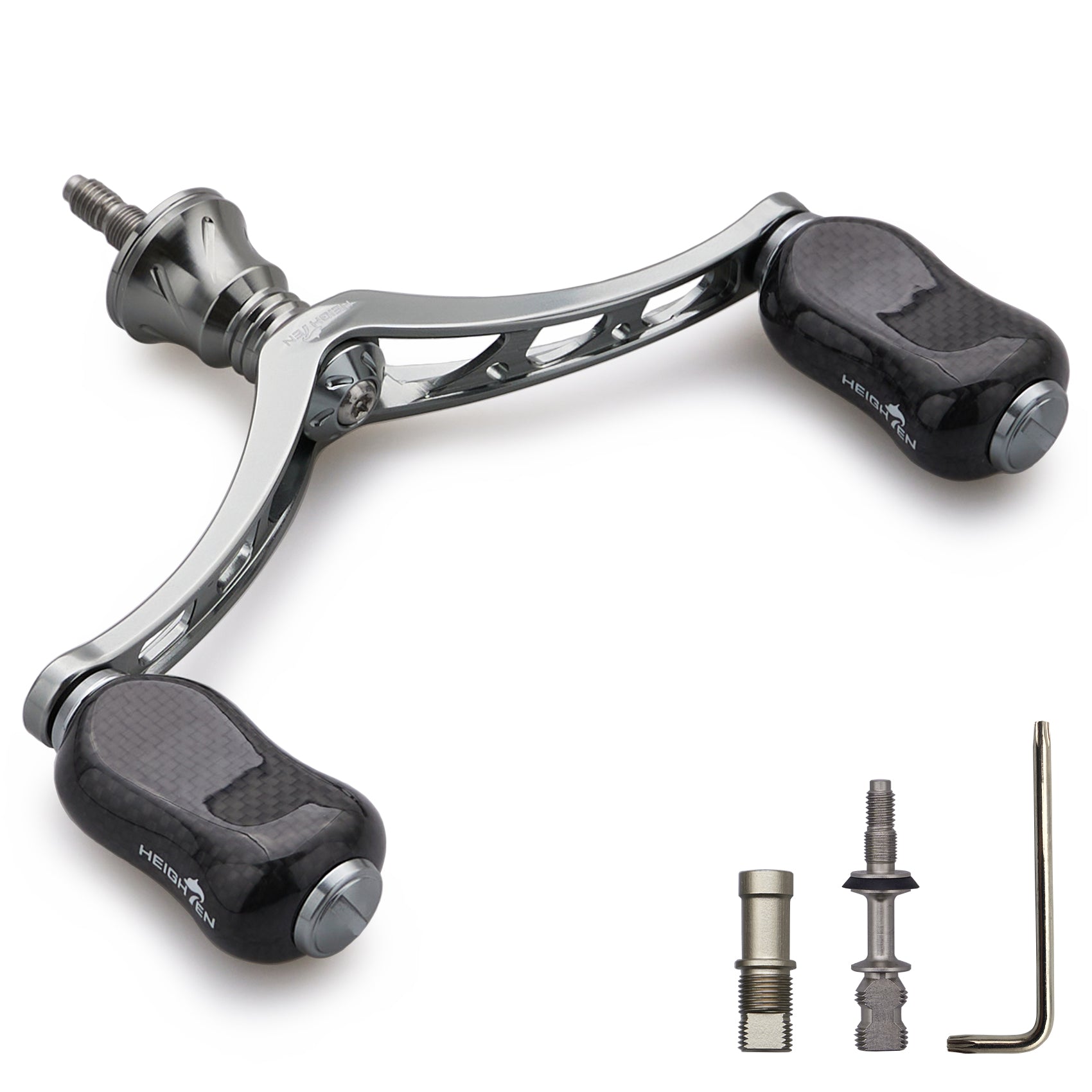 HEIGHTEN 98mm リール ハンドル 21mm カーボン ノブ 搭載 シマノ ダイワ 通用 スピニングリール用 Gourd Series