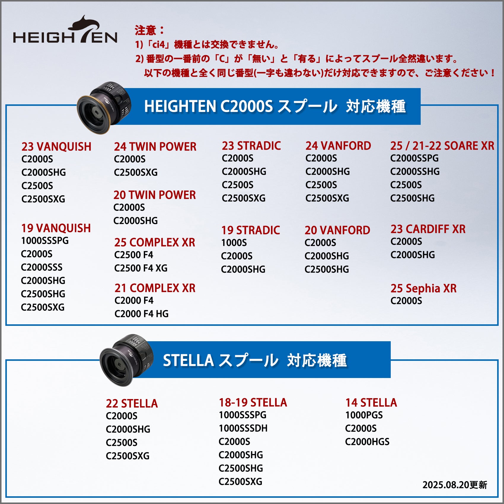 HEIGHTEN リール スプール 浅溝 C2000S V2.0 替えスプール ステラ / ツインパワー / ヴァンキッシュ / ストラディック / ヴァンフォード / コンプレックス / ソアレ 対応 夢屋S-27型
