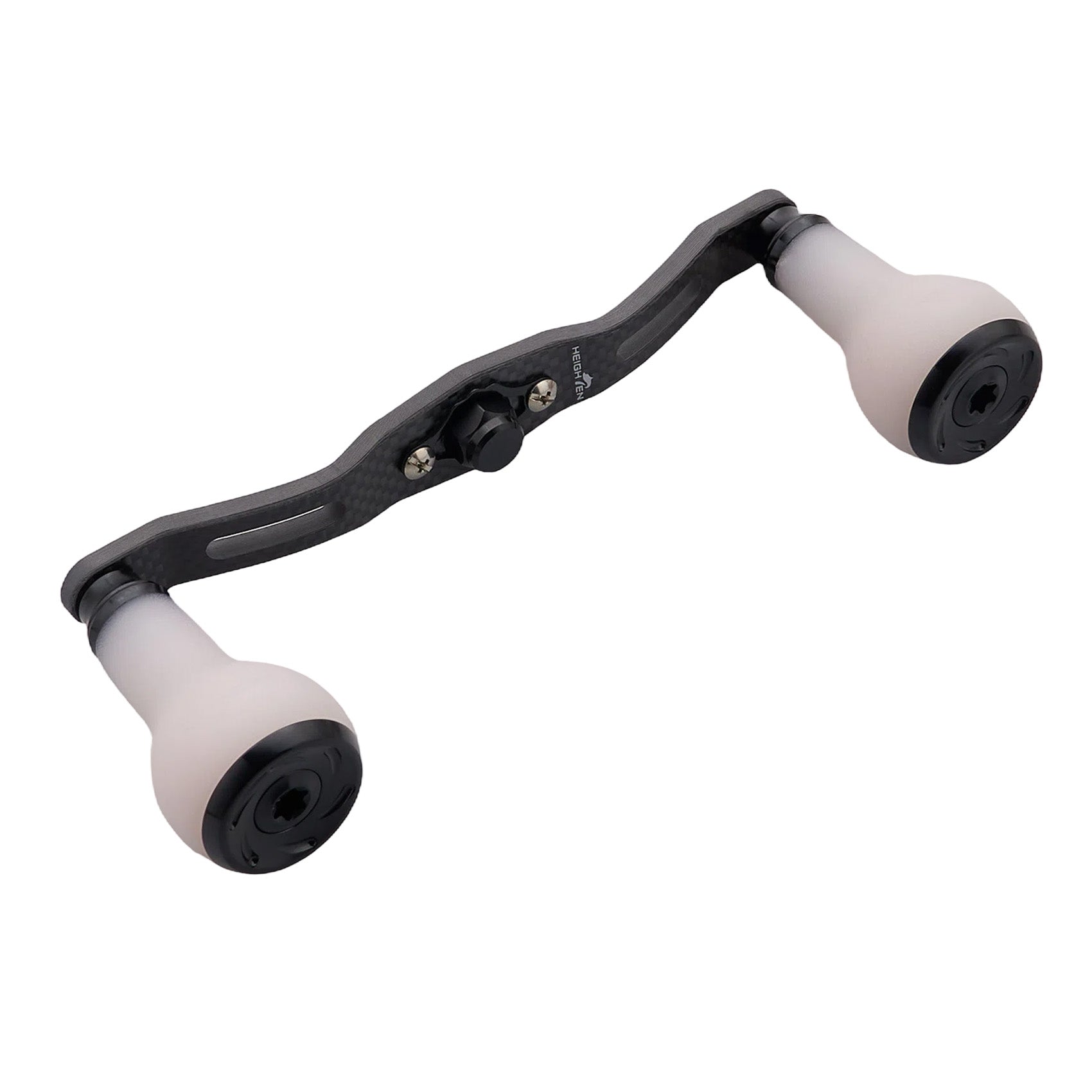 HEIGHTEN 110/120/130mm リール ハンドル 厚さ4mm 1.5K炭布 カーボン 27mm TPE製 ノブ搭載 シマノ(SHIMANO) ダイワ(DAIWA) アブ(Abu) 通用 ベイトリール 用 Carbon TPE Series