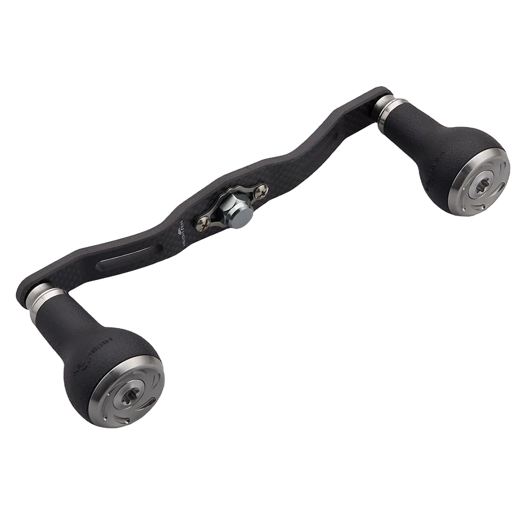 HEIGHTEN 110/120/130mm リール ハンドル 厚さ4mm 1.5K炭布 カーボン 27mm TPE製 ノブ搭載 シマノ(SHIMANO) ダイワ(DAIWA) アブ(Abu) 通用 ベイトリール 用 Carbon TPE Series