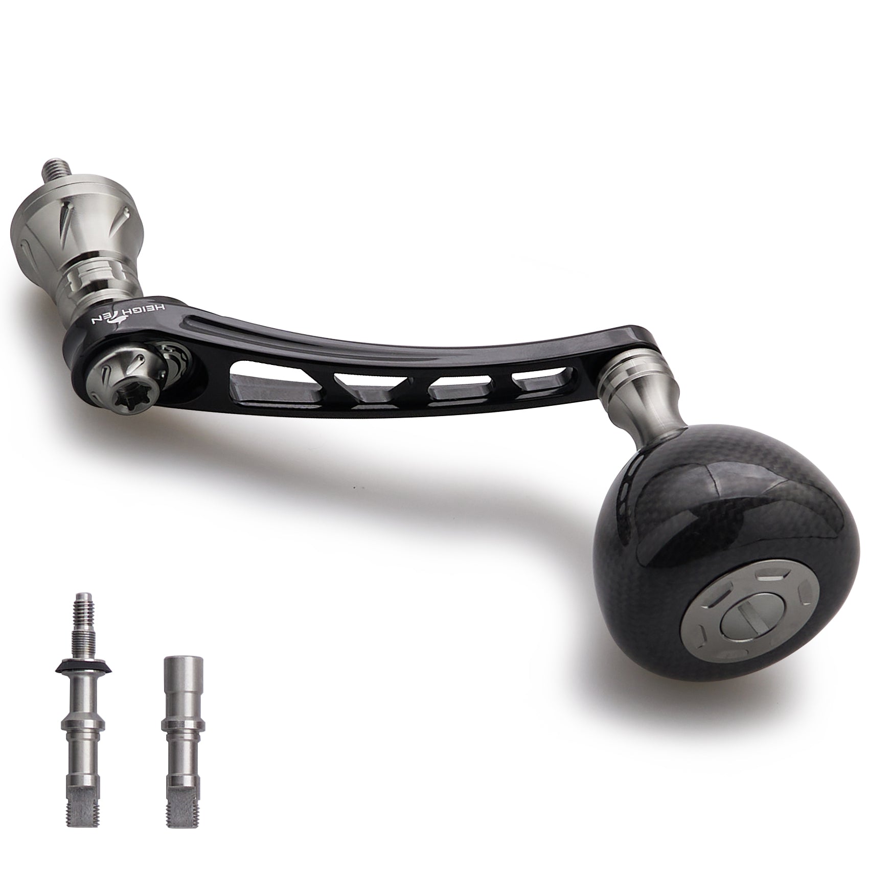 HEIGHTEN 65-70mm可変 リール ハンドル 36mm カーボン製 ノブ搭載 シマノ(Shimano) ダイワ(Daiwa) 通用 スピニングリール 用 Carbon Drum Series