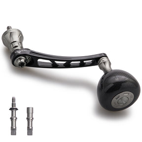 HEIGHTEN 65-70mm可変 リール ハンドル 36mm カーボン製 ノブ搭載 シマノ(Shimano) ダイワ(Daiwa) 通用 スピニングリール 用 Carbon Drum Series