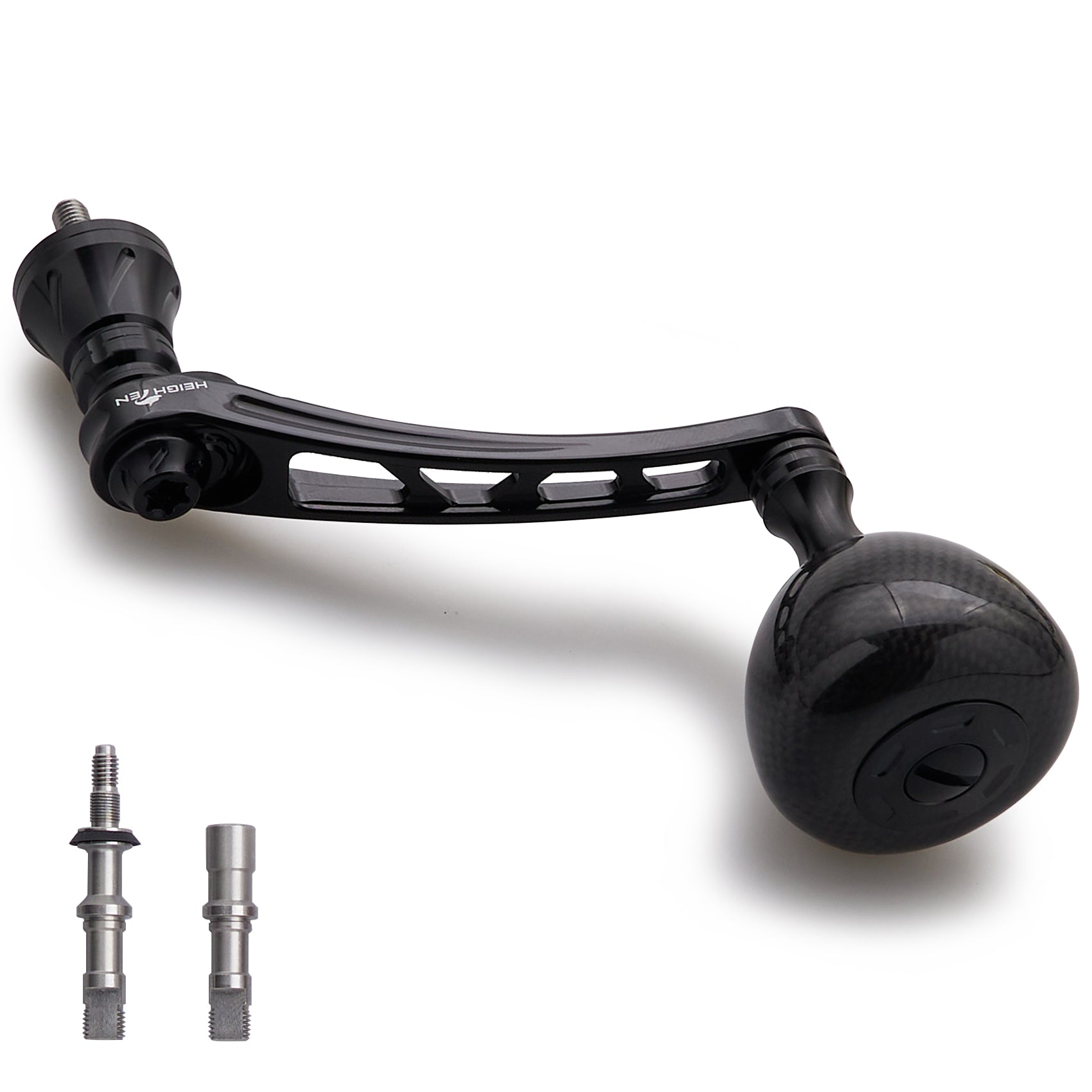 HEIGHTEN 65-70mm可変 リール ハンドル 36mm カーボン製 ノブ搭載 シマノ(Shimano) ダイワ(Daiwa) 通用 スピニングリール 用 Carbon Drum Series