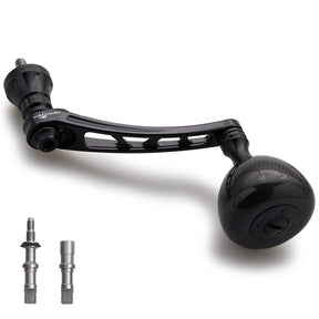 HEIGHTEN 65-70mm可変 リール ハンドル 36mm カーボン製 ノブ搭載 シマノ(Shimano) ダイワ(Daiwa) 通用 スピニングリール 用 Carbon Drum Series