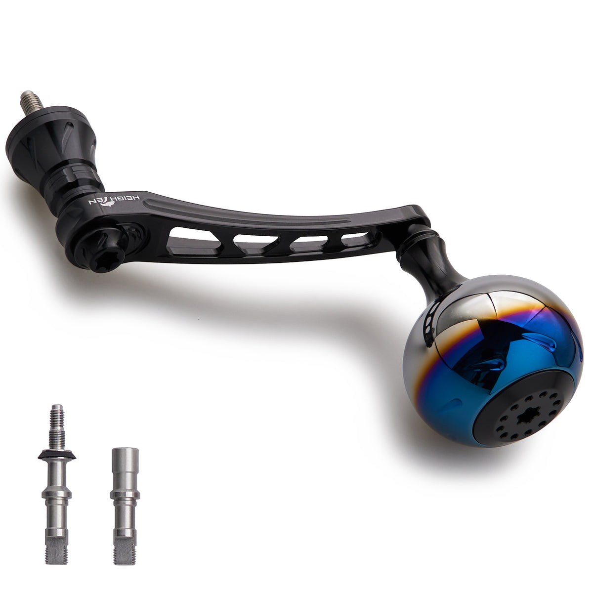 HEIGHTEN 65-70mm可変 リール ハンドル 38mm ノブ搭載 シマノ(Shimano) ダイワ(Daiwa) 通用 スピニングリール 用 Aurora Series