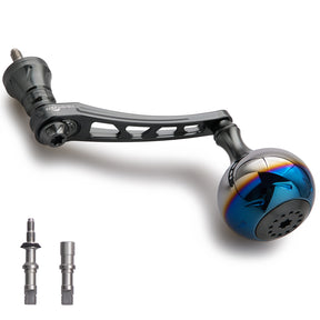 HEIGHTEN 65-70mm可変 リール ハンドル 38mm ノブ搭載 シマノ(Shimano) ダイワ(Daiwa) 通用 スピニングリール 用 Aurora Series