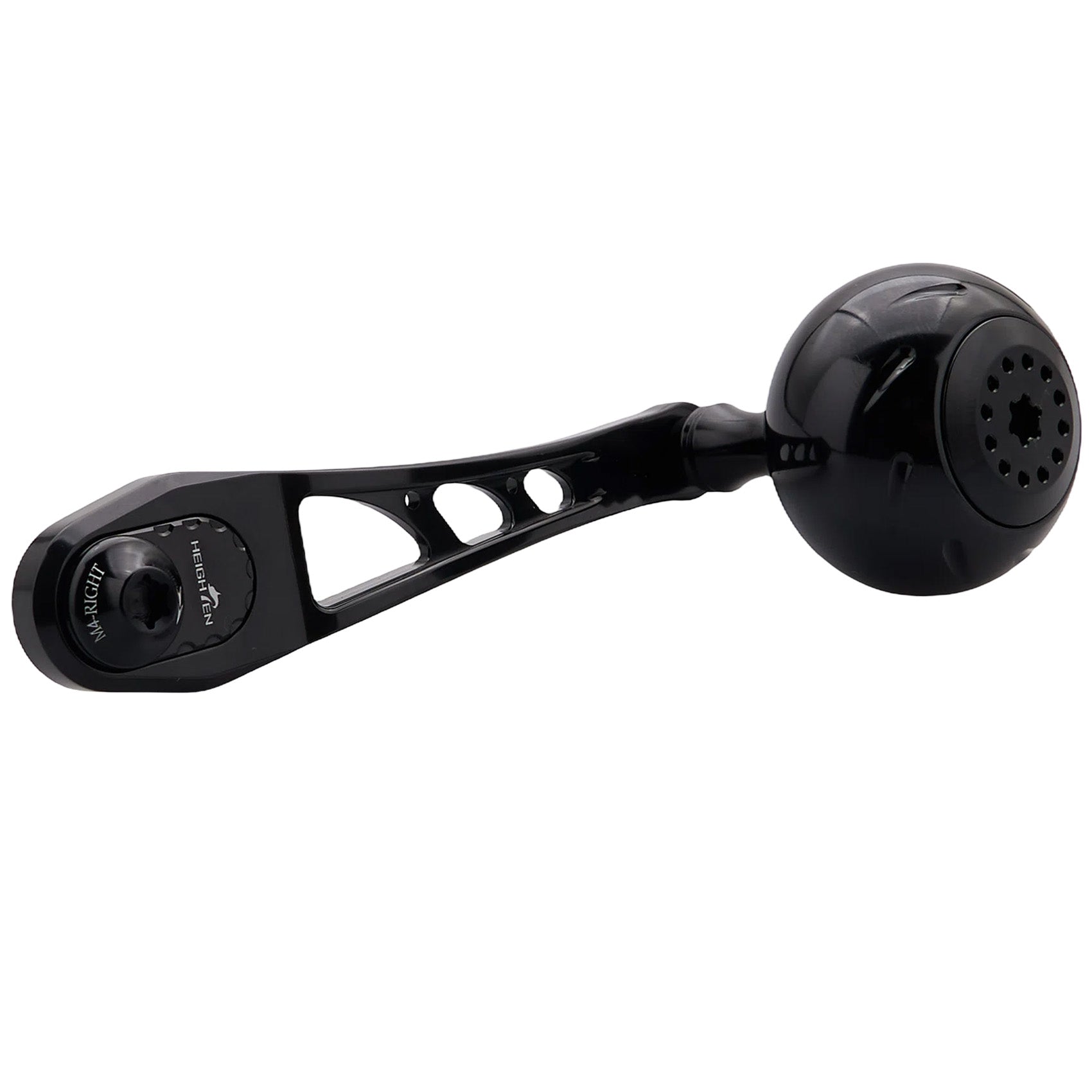 HEIGHTEN 80-90mm可変 リール ハンドル 38mm ノブ 搭載 シマノ(SHIMANO) ダイワ(DAIWA) アブ(Abu) ベイトリール 通用 Black Series