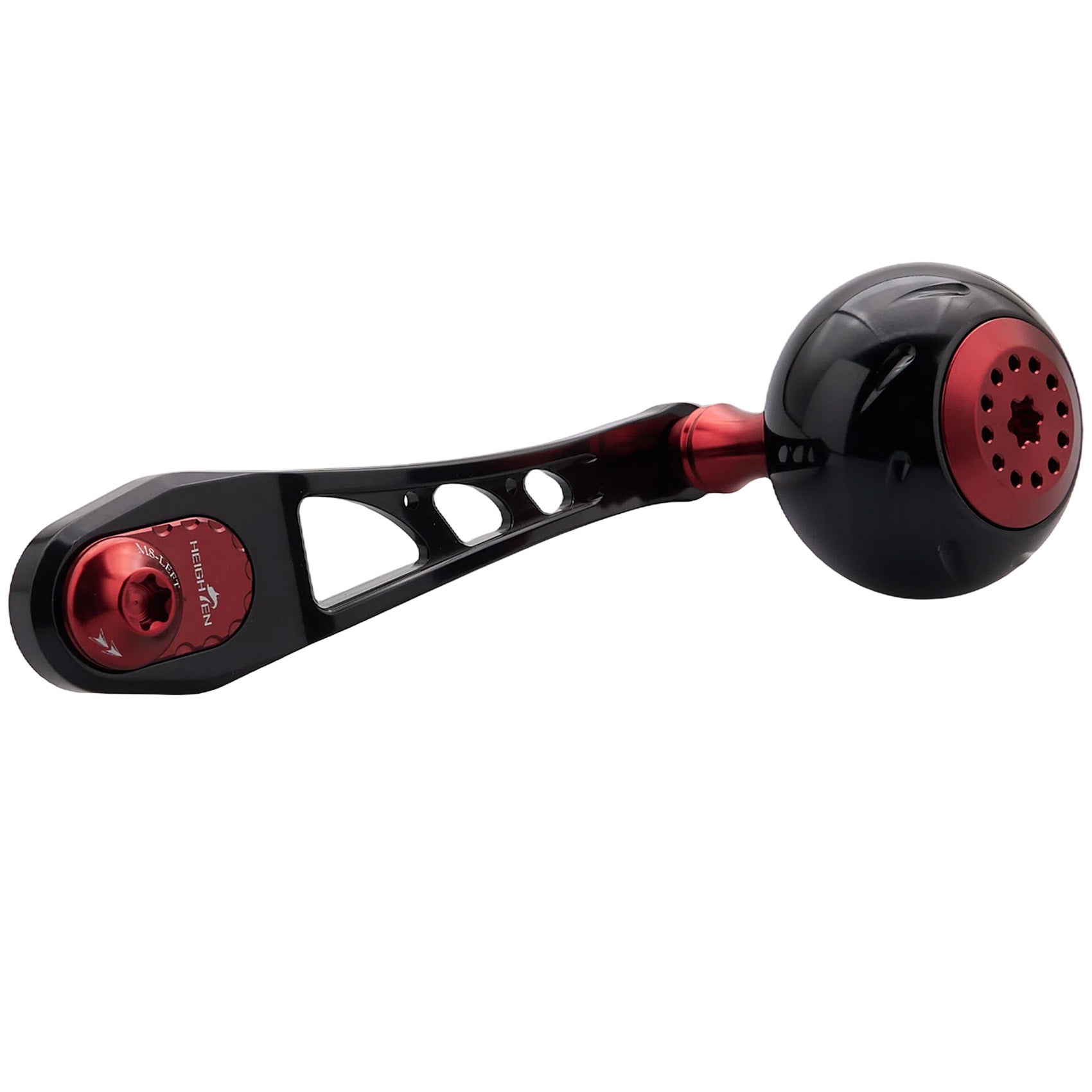 HEIGHTEN 80-90mm可変 リール ハンドル 38mm ノブ 搭載 シマノ(SHIMANO) ダイワ(DAIWA) アブ(Abu) ベイトリール 通用 Black Series