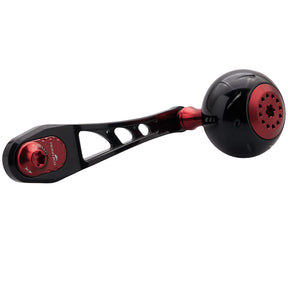 HEIGHTEN 80-90mm可変 リール ハンドル 38mm ノブ 搭載 シマノ(SHIMANO) ダイワ(DAIWA) アブ(Abu) ベイトリール 通用 Black Series