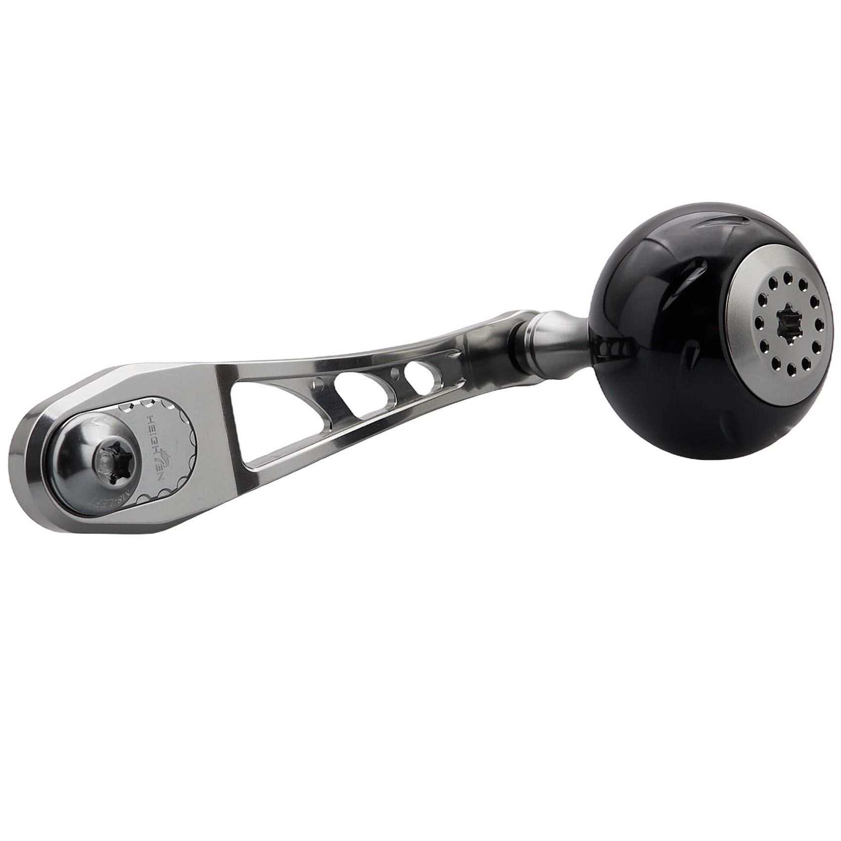 HEIGHTEN 80-90mm可変 リール ハンドル 38mm ノブ 搭載 シマノ(SHIMANO) ダイワ(DAIWA) アブ(Abu) ベイトリール 通用 Black Series