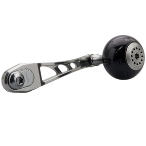 HEIGHTEN 80-90mm可変 リール ハンドル 38mm ノブ 搭載 シマノ(SHIMANO) ダイワ(DAIWA) アブ(Abu) ベイトリール 通用 Black Series