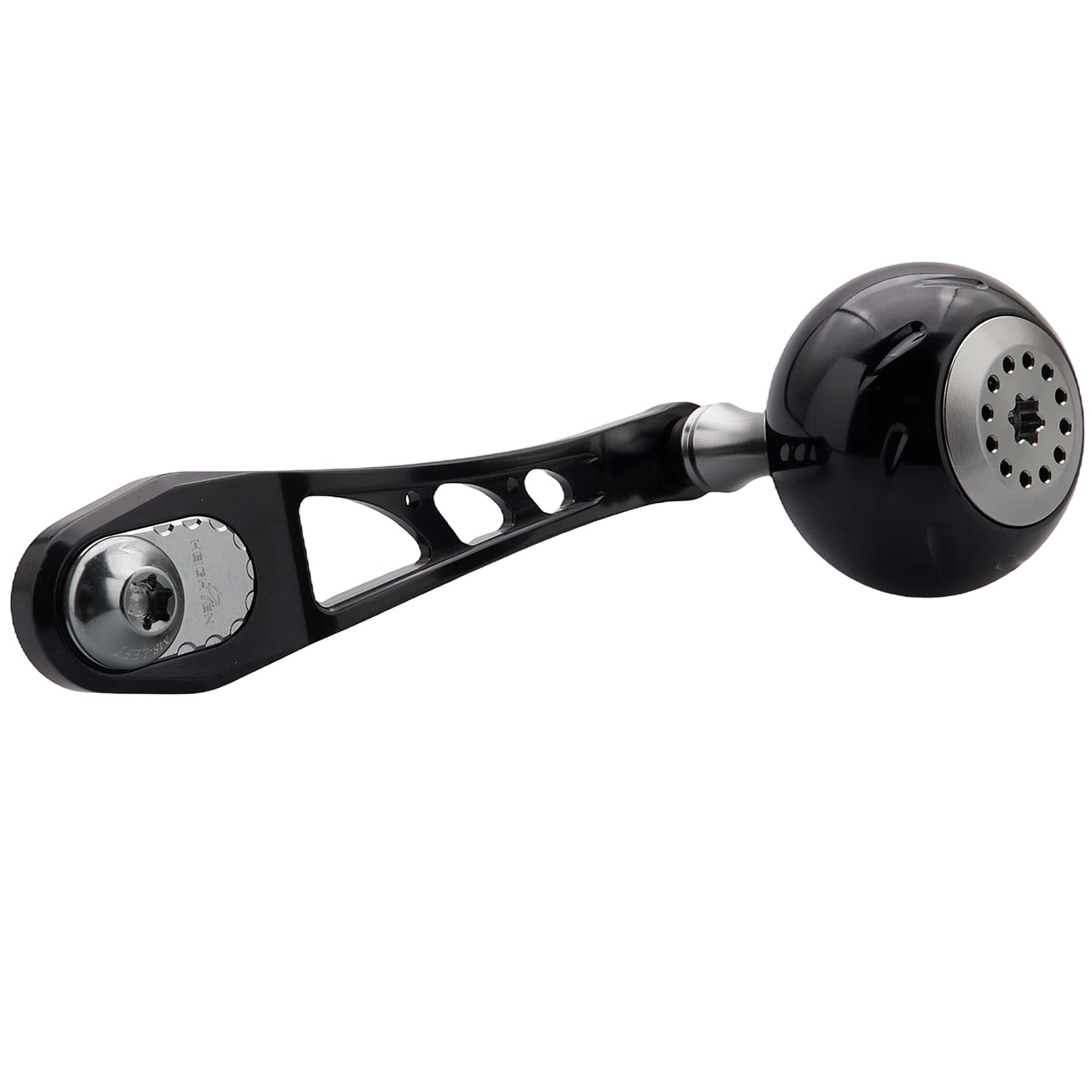 HEIGHTEN 80-90mm可変 リール ハンドル 38mm ノブ 搭載 シマノ(SHIMANO) ダイワ(DAIWA) アブ(Abu) ベイトリール 通用 Black Series