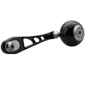 HEIGHTEN 80-90mm可変 リール ハンドル 38mm ノブ 搭載 シマノ(SHIMANO) ダイワ(DAIWA) アブ(Abu) ベイトリール 通用 Black Series