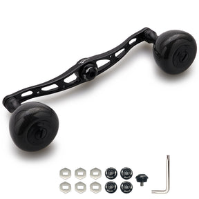 HEIGHTEN 130mm リール ハンドル 36mm カーボンノブ搭載 シマノ(SHIMANO) ダイワ(DAIWA) アブ(Abu) 通用 ベイトリール 用 Carbon Arch Series