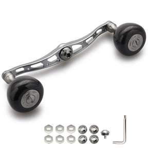 HEIGHTEN 130mm リール ハンドル 36mm カーボンノブ搭載 シマノ(SHIMANO) ダイワ(DAIWA) アブ(Abu) 通用 ベイトリール 用 Carbon Arch Series