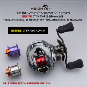 HEIGHTEN リール スプール CT SV 700S 2段階可動 直径30mm 浅溝 ダイワ(DAIWA) 19 20 25 STEEZ CT SV / 19 ALPHAS CT SV / 19 MILLIONAIR CT SV / 23 ADMIRA ベイトリール 替えスプール