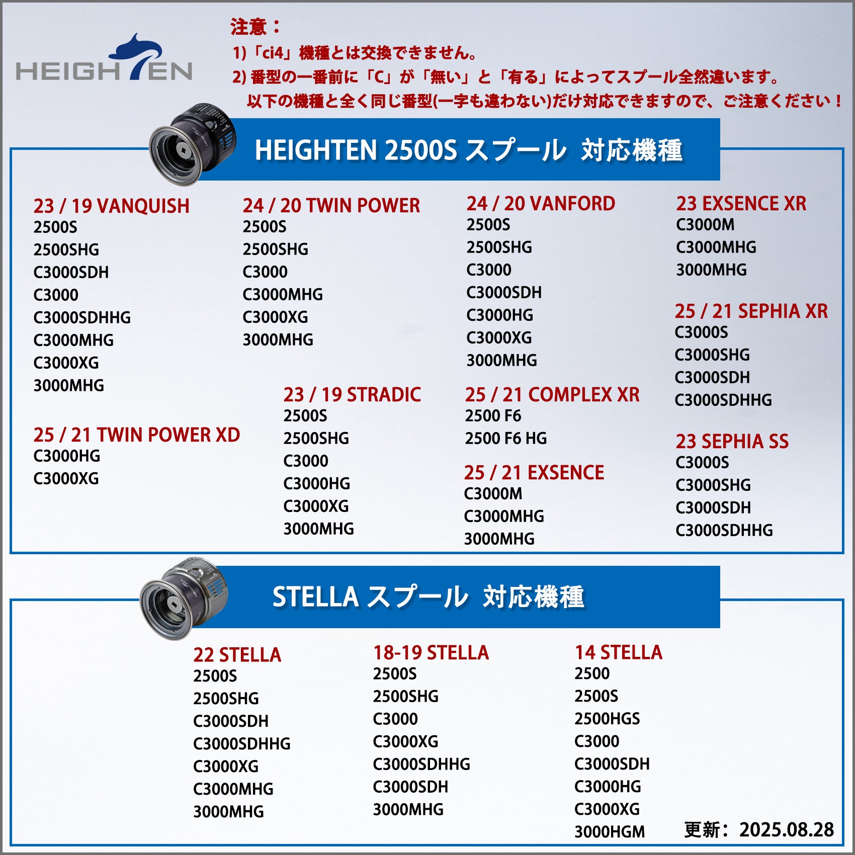 HEIGHTEN リール スプール 浅溝 2500S 替えスプール 2500から3000番対応