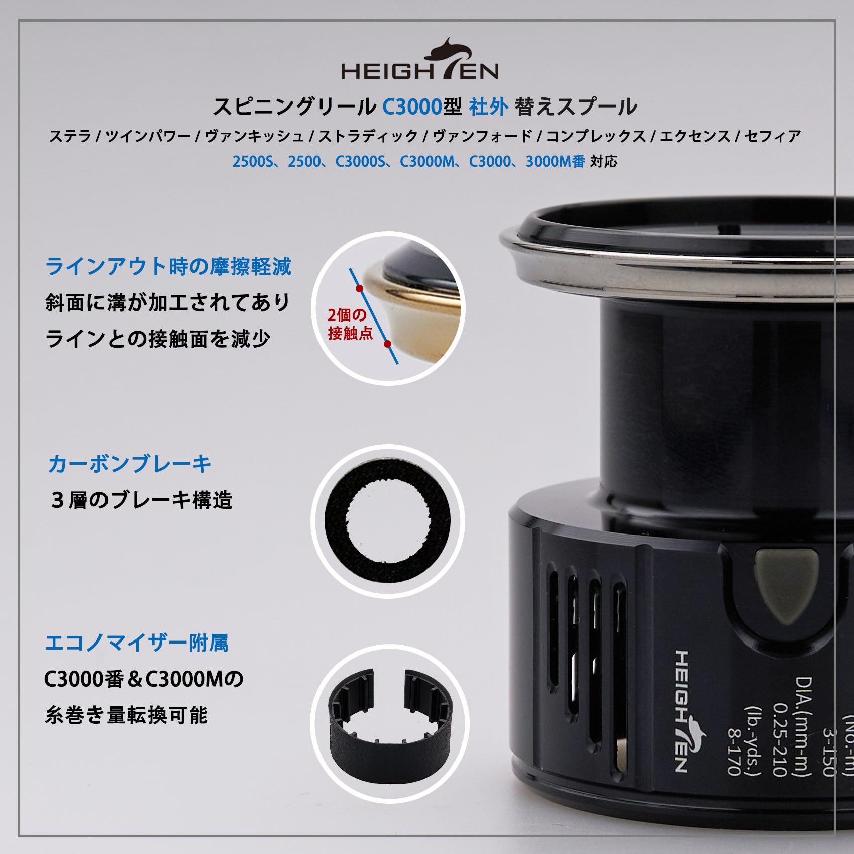 SHIMANO STELLA C3000 換えスプール　３台 3000_c3a7a451-5b4e-4c8f-8206-